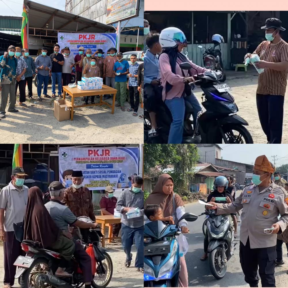 PKJR Ujung Batu Bagikan 1.200 Masker kepada Pengguna Jalan, Peduli Dampak Kabut Asap