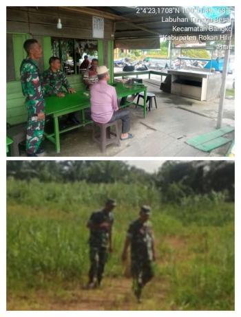 Guna Cegah Kebakaran Hutan dan Lahan Babinsa Ramil 01/Bangko Berikan  Sosialisasi  Karlahut