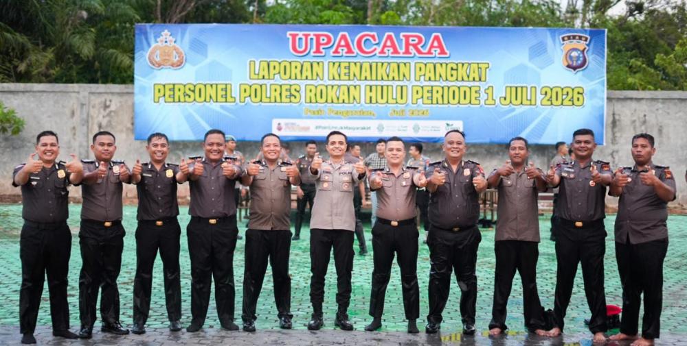 67 Personel Polres Rohul Naik Pangkat, Kapolres: Jadikan Amanah untuk Tingkatkan Pengabdian Masyarak