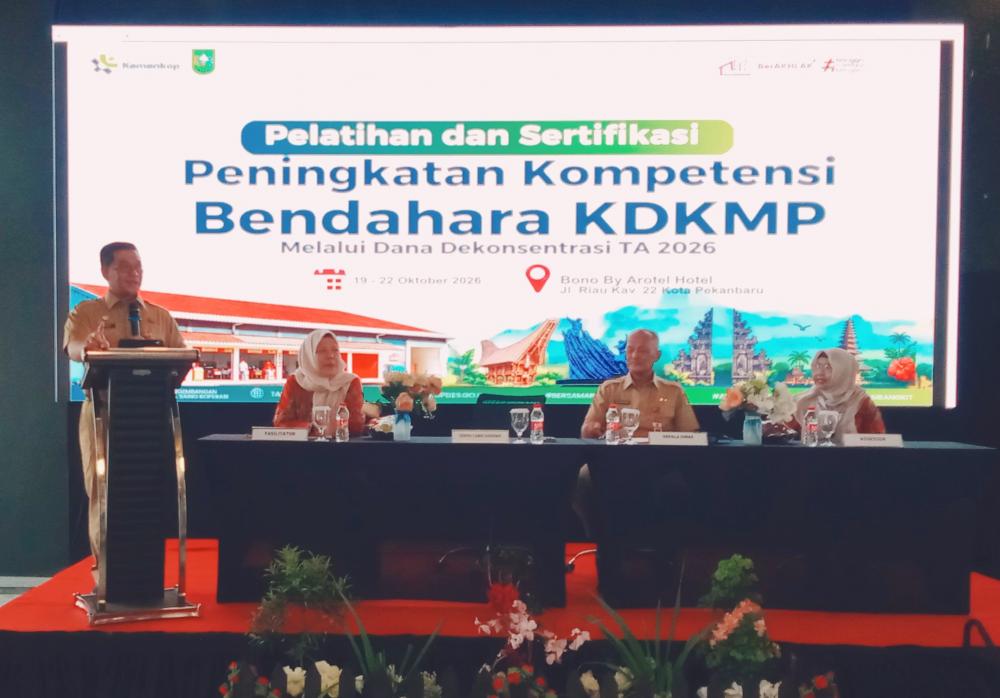 Disperindagkop UKM Riau Gelar Pelatihan dan Sertifikasi Bendahara KDKMP Tahun 2026