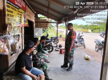 Langkah Preventif, Personel Koramil 01/Bangko Edukasi Warga Pedamaran Terkait Bahaya Karlahut