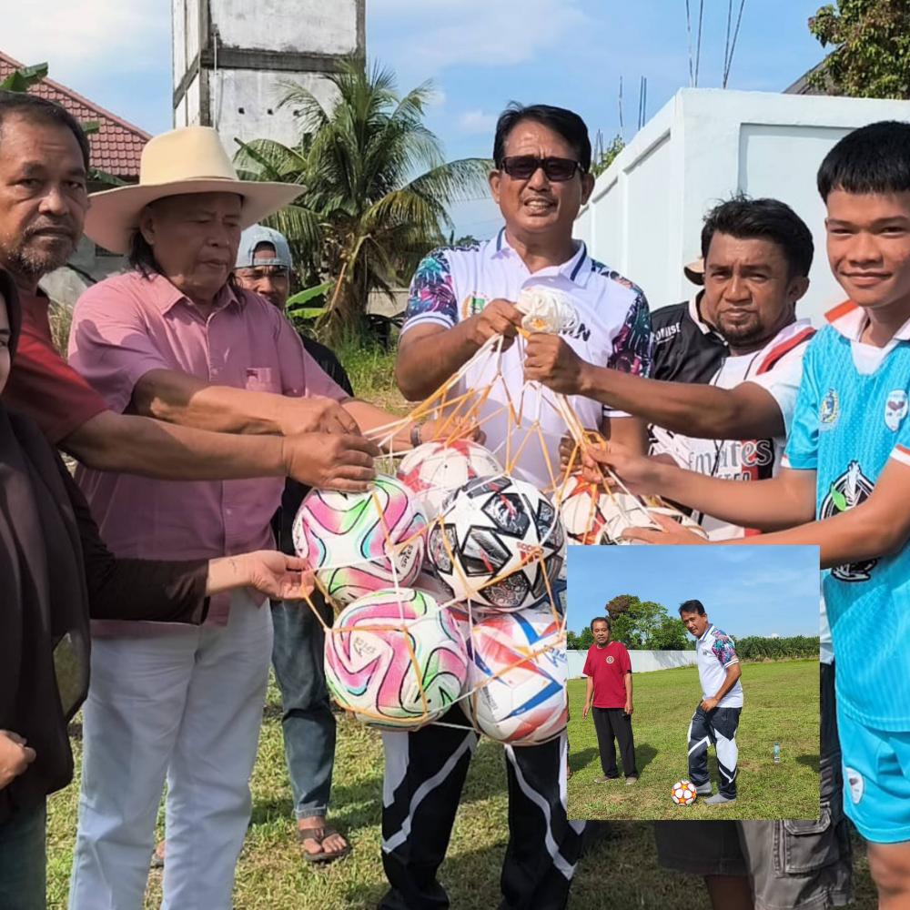 Ketua DPD PSI Sumbangkan Bola Ke SSB Bina Muda Ujung Batu
