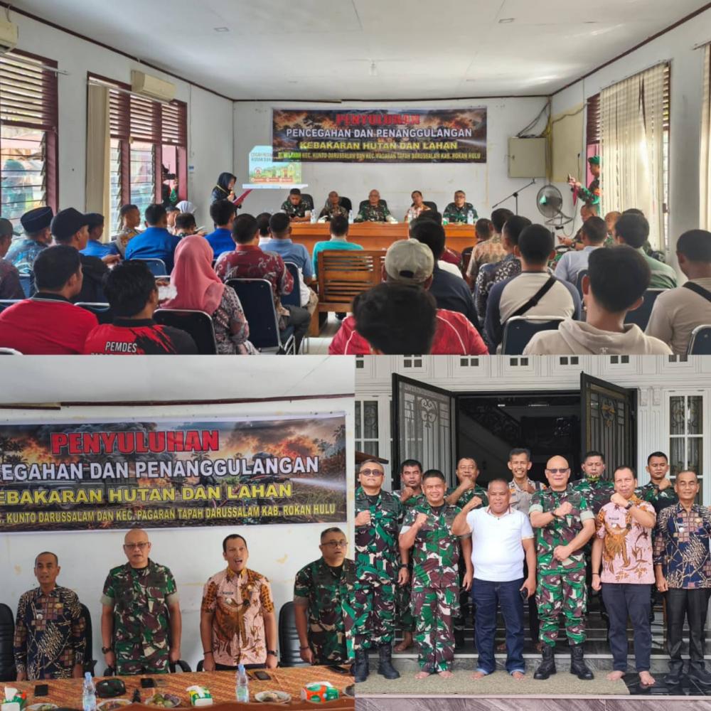 Satgas TNI Turun ke Desa, Cegah Karhutla di Kunto Darussalam dan Pagaran Tapah