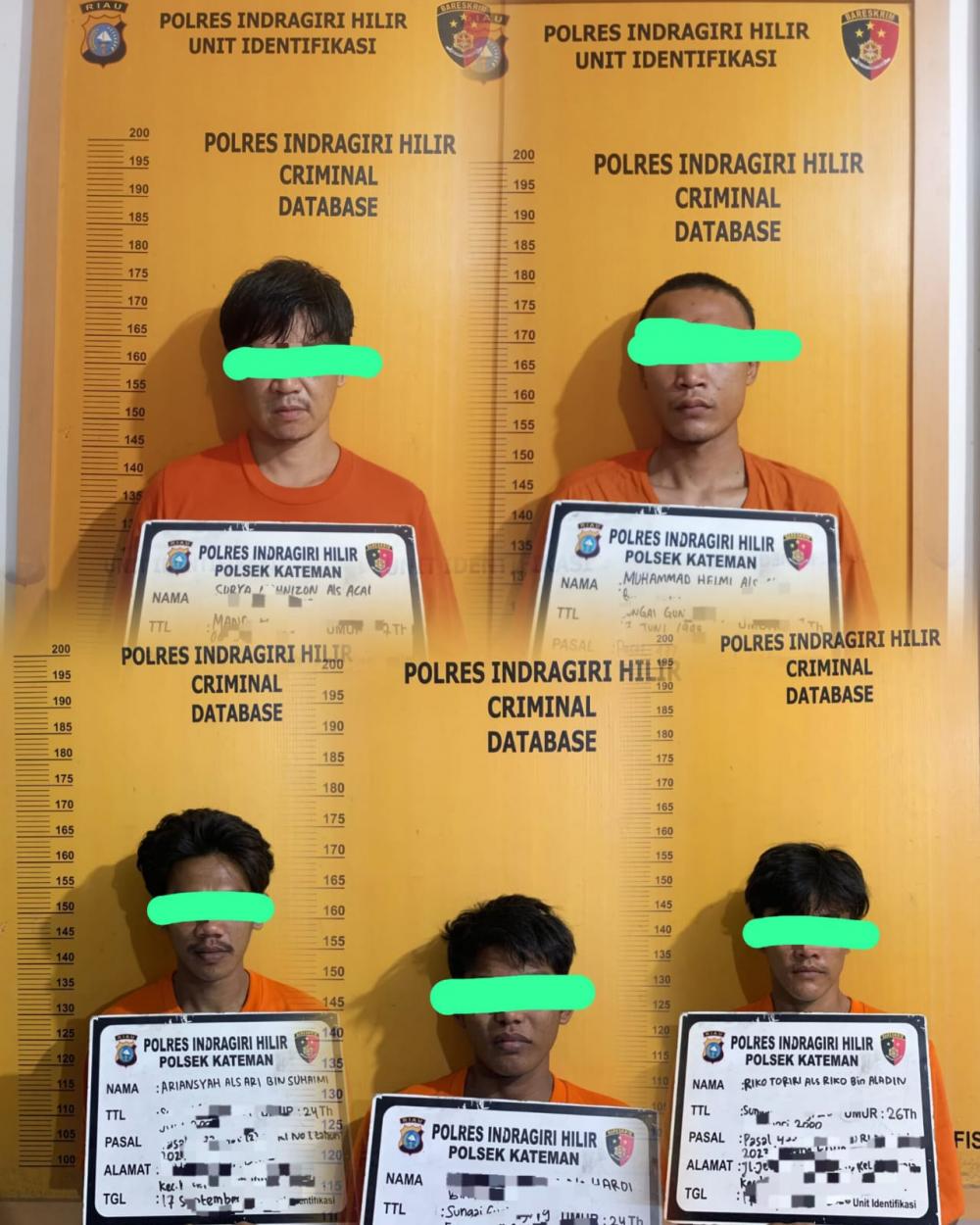 Polsek Kateman Ungkap Kasus Curat, Lima Orang Diamankan dalam Pengembangan Perkara