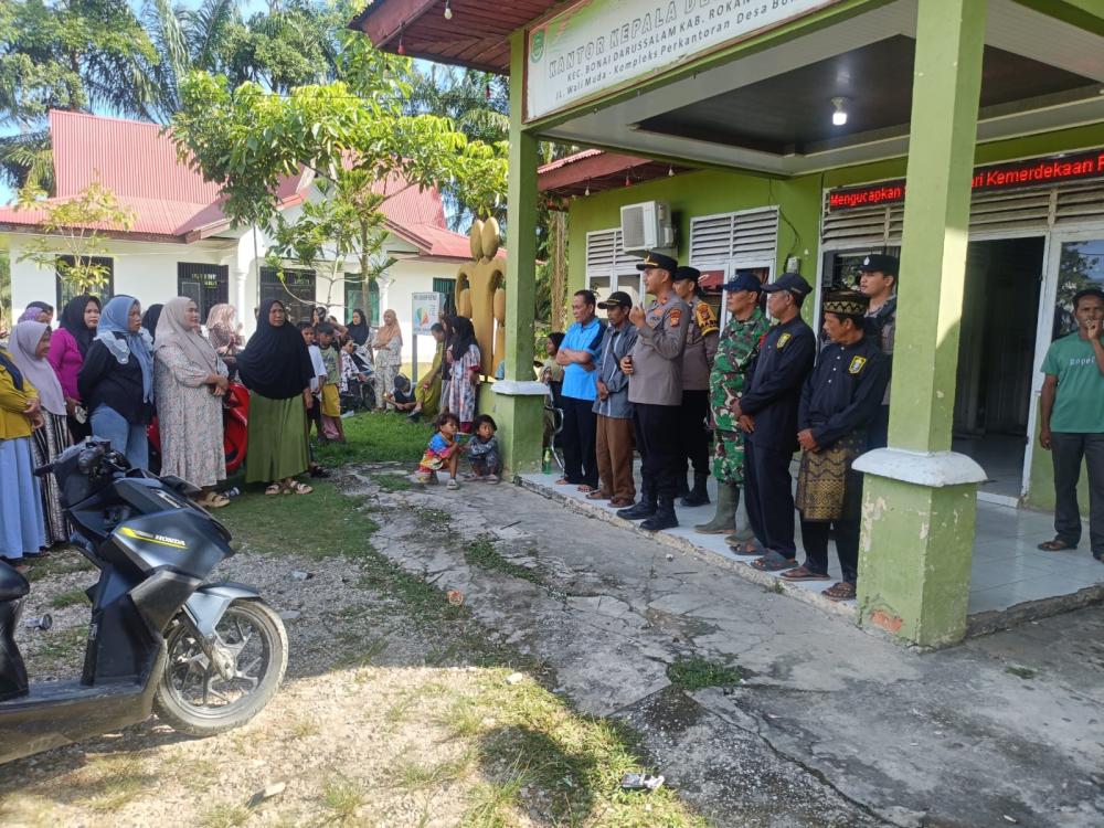 Komitmen Berantas Narkotika, Polsek Bonai Gelar Patroli Skala Besar Bersama Unsur Forkopimcam 