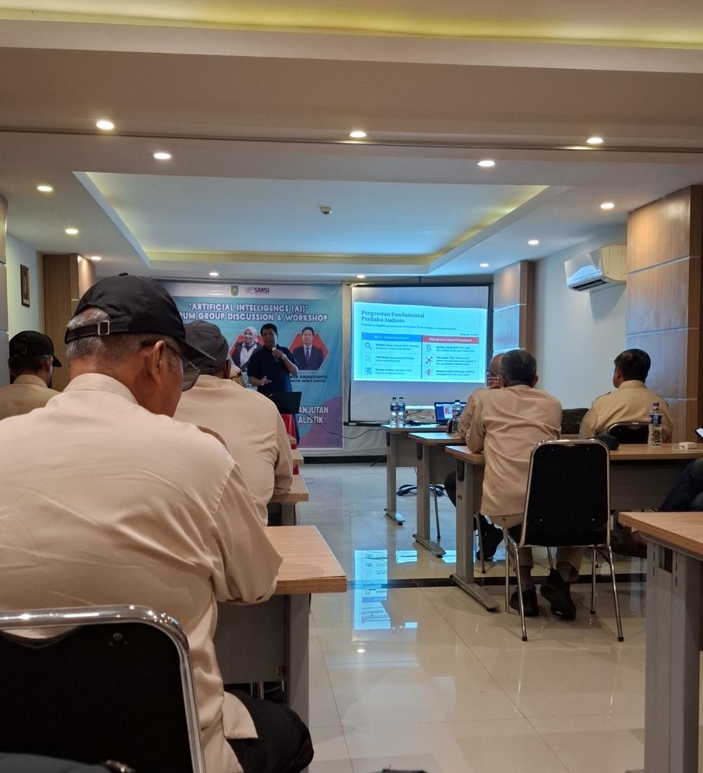 FGD dan Workshop SMSI Riau, AI Membantu Pekerjaan Media, Bukan Menggantikan Pekerjaan Media
