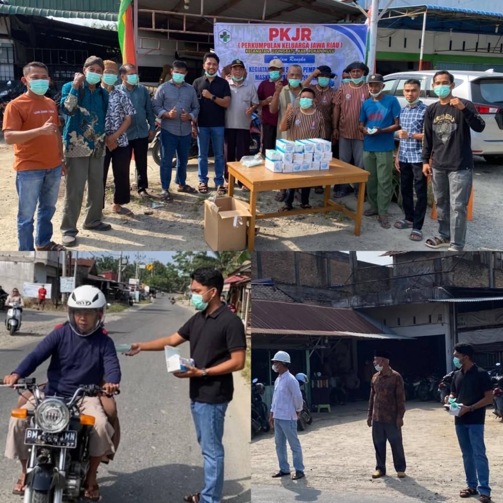PKJR Ujung Batu Bagikan 1.200 Masker Gratis, Jefri Mustafa Cakades suka Damai Ajak Warga Bersatu