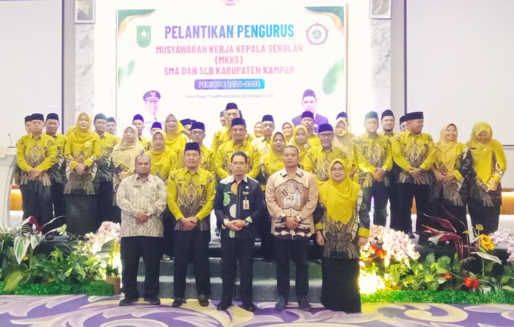 MKKS SMA/SLB Negeri Kampar Dilantik, Siap Jadi Mitra Strategis Dinas Pendidikan Riau
